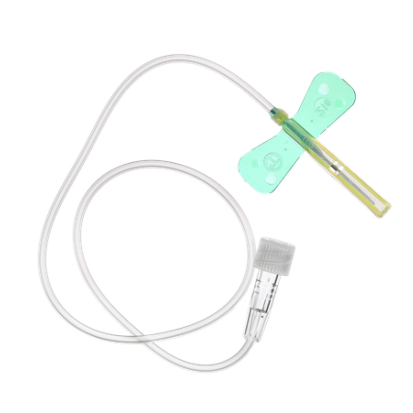Aghi a farfalla di sicurezza Terumo Surflo Surshield con tubo 30 cm luer-lock - 21G 0.8 x 19 mm verde