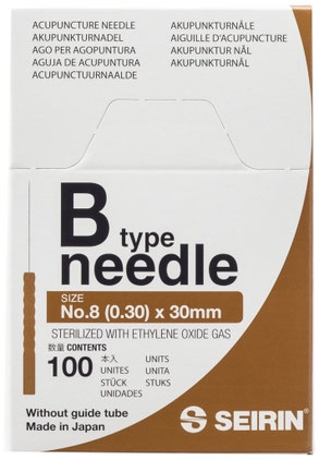 Aghi Seirin tipo B nr. 8 - 0.30 x 30 mm - marroni