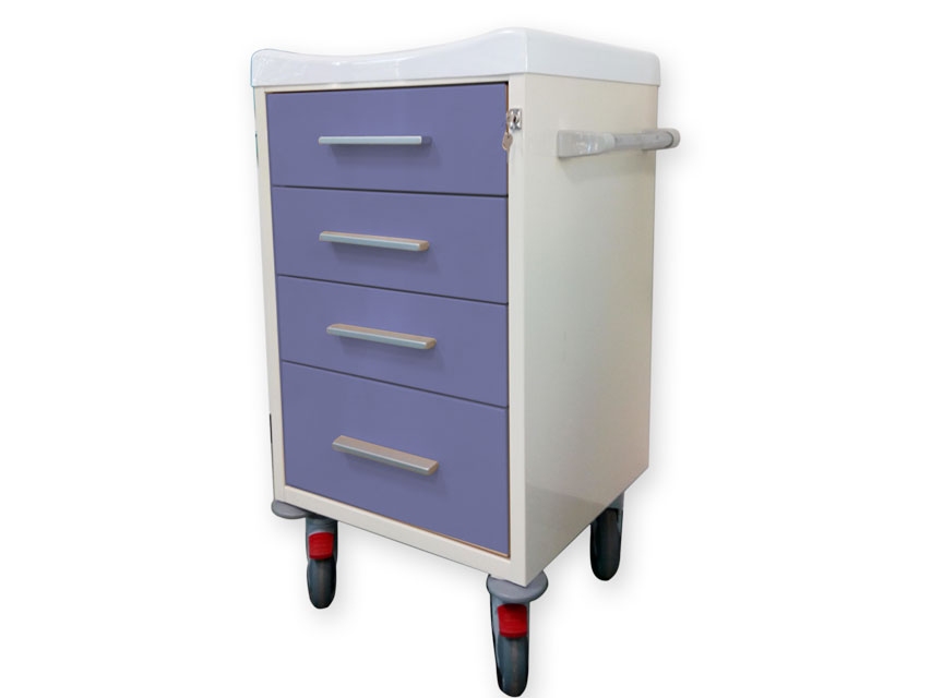 Carrello multiuso 4 cassetti - blu