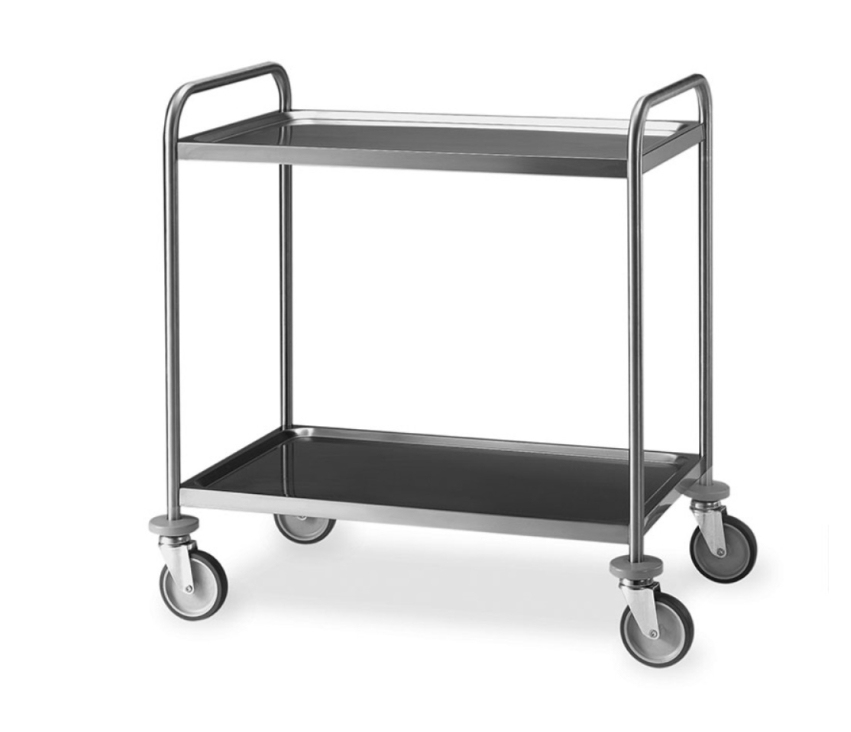 Carrello di servizio in inox 89 x 59 x h95 cm - 2 ripiani