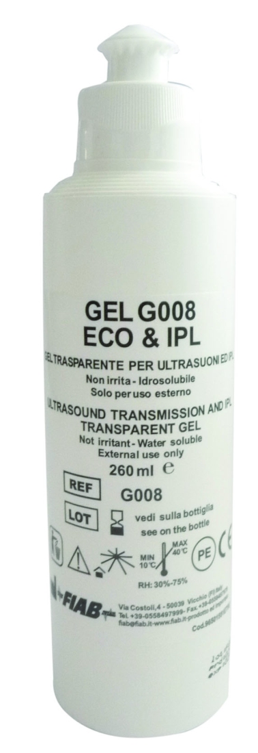 Gel per ultrasuoni trasparente in flacone - 260 ml