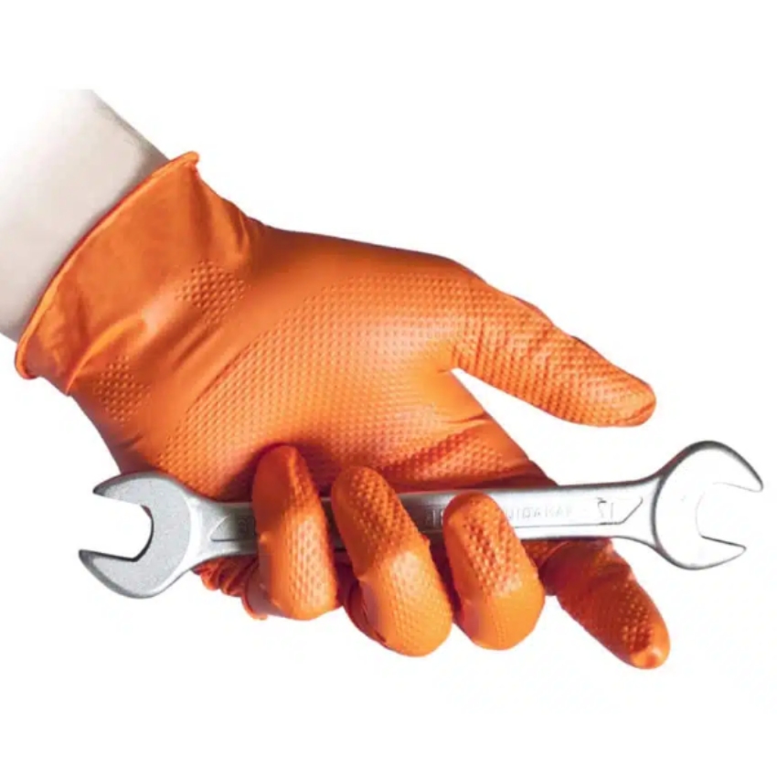 Guanti in nitrile Full Grip 3D 8.4g arancione - M
