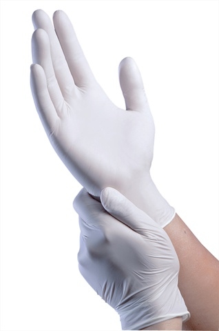 Guanti in nitrile senza polvere CosaLine Eco bianchi - L