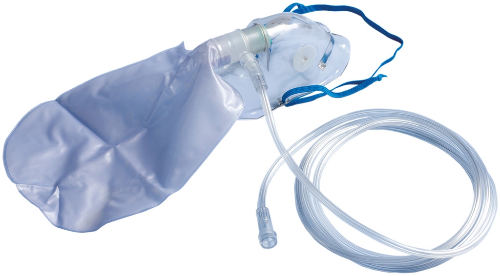 Maschera per ossigeno ad alta concentrazione con reservoir e tubo - adulti