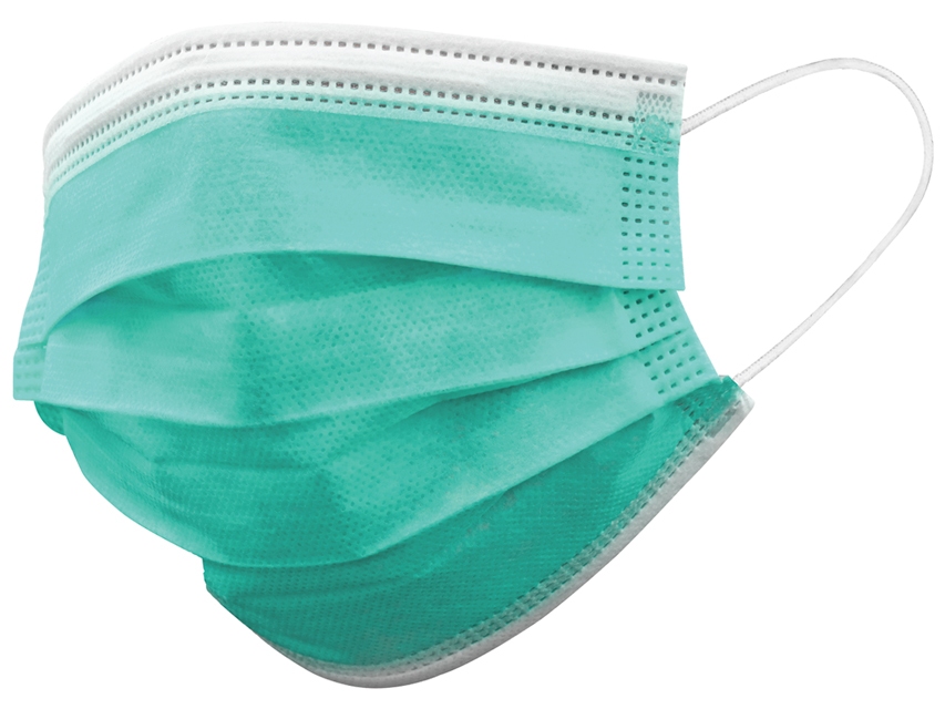 Mascherina verde 3 veli tipo II con elastici auricolari - adulti