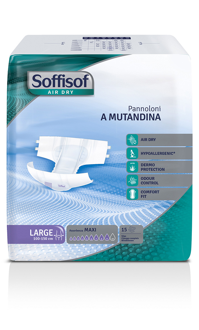 Pannoloni a mutandina Soffisof Air Dry Maxi 9 gocce - L