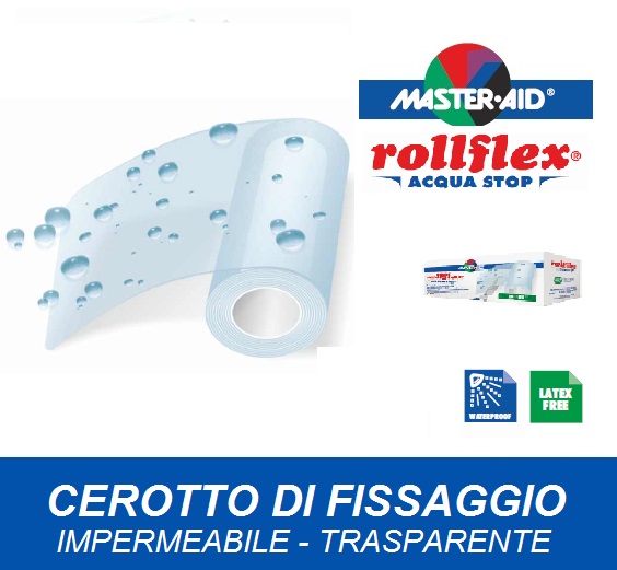 Rollflex AcquaStop 10 m x 10 cm, rotolo autoadesivo trasparente e impermeabile