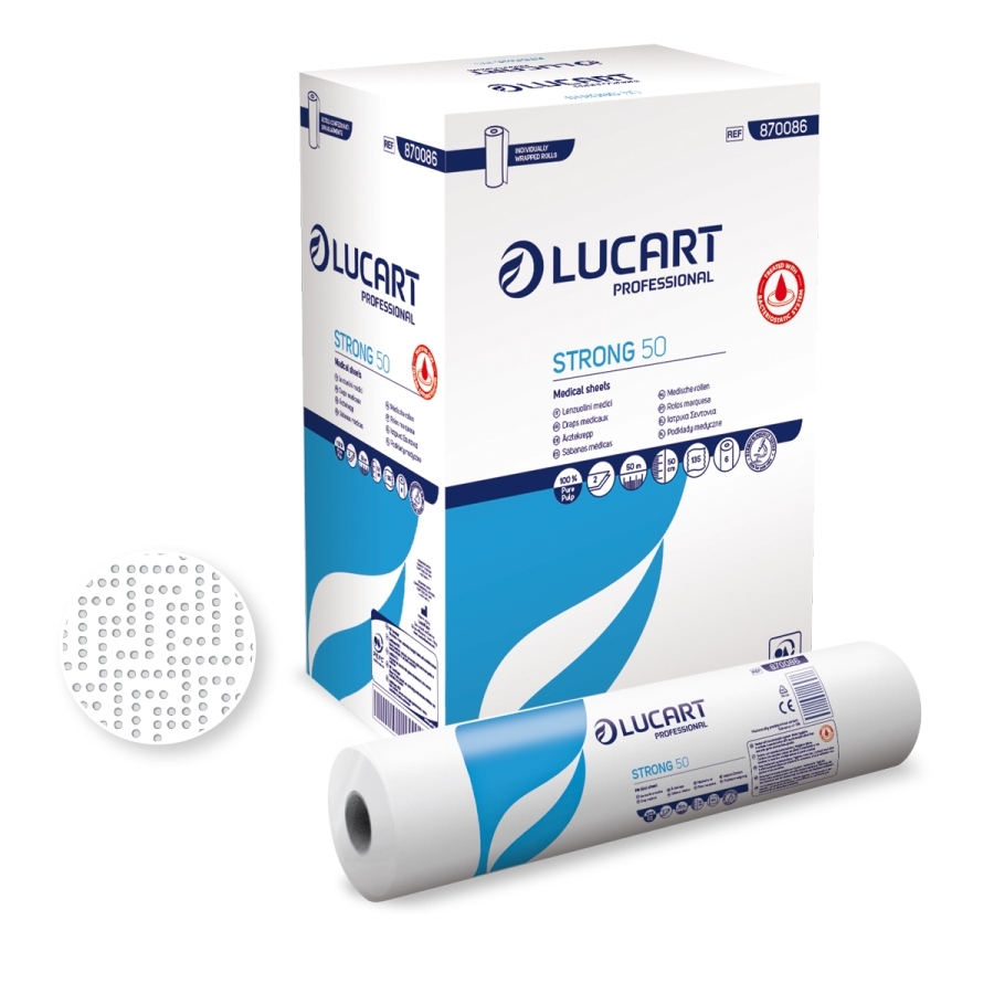 Lenzuolino Lucart Strong 50 cm x 50 m in cellulosa 2 veli