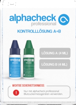 Soluzione di controllo per glucometro Alphacheck - 2 x 4 ml