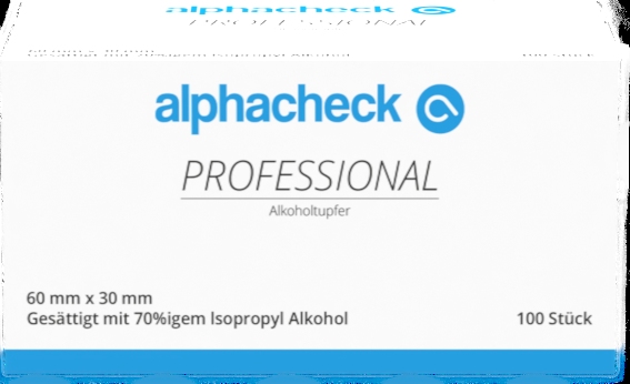 Tamponi Alphacheck professional imbevuti d'alcol 6 x 3 cm