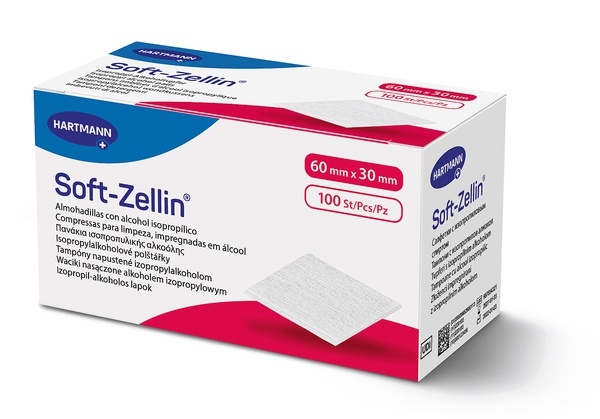 Tamponi Soft-Zellin C 6 x 3 cm imbevuti d'alcool al 70%
